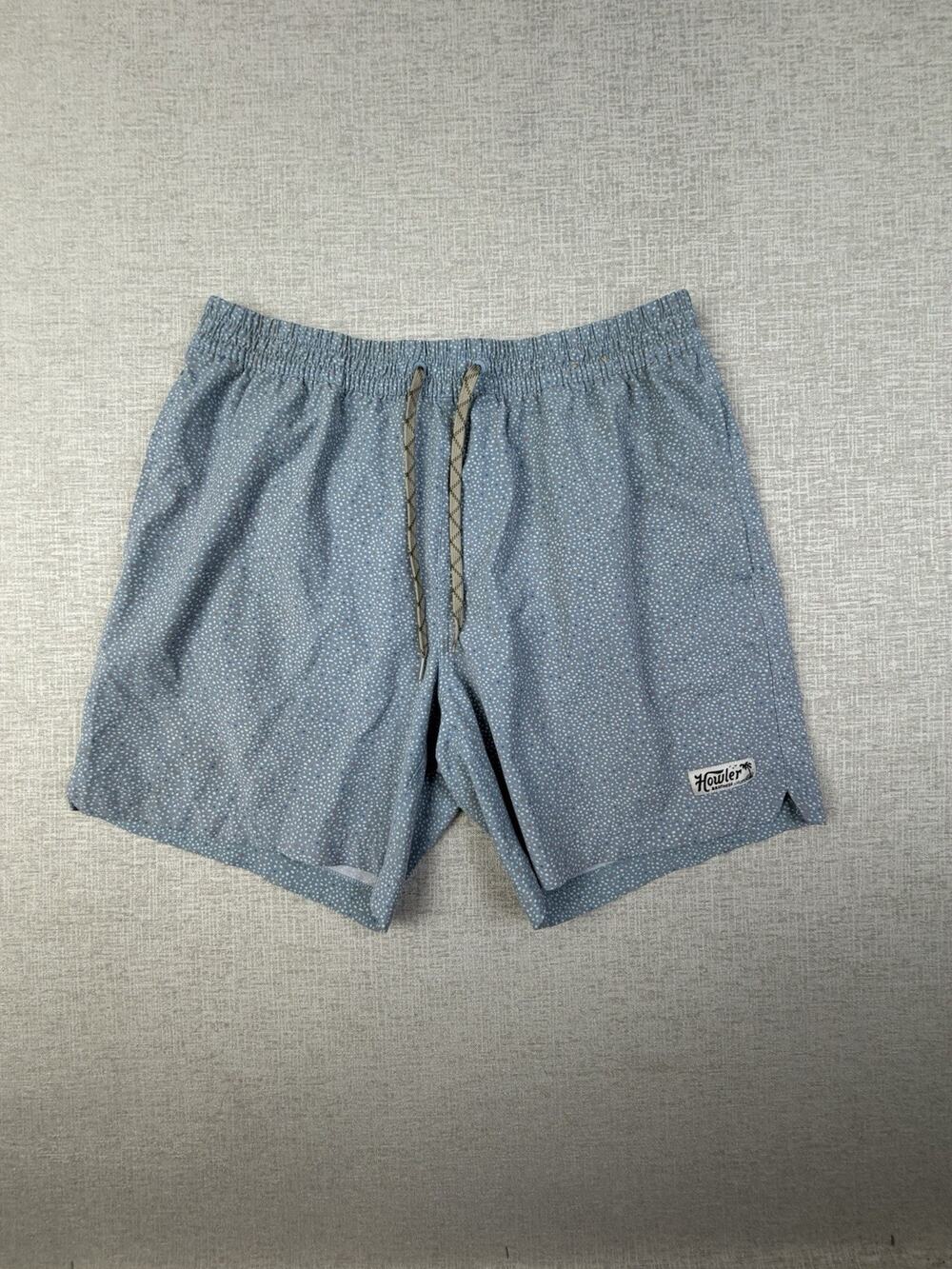 Howler Brothers Men’s XL Blue Print Volley Swim Trunks Board Shorts